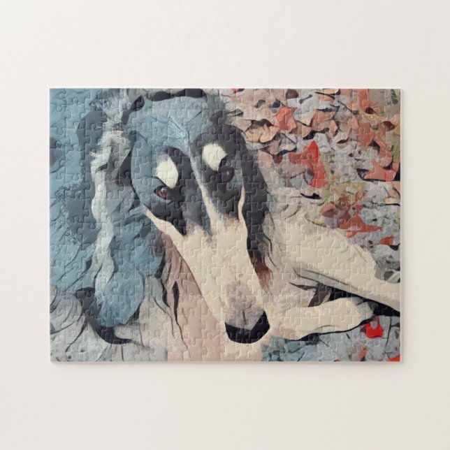 Quebra-cabeça Retrato Abstrato de Borzoi (Horizontal)