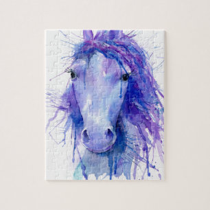 Quebra-cabeça Retrato abstrato do cavalo da aguarela
