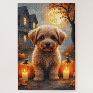 Quebra-cabeça Retrato Artístico de Yorkipoo no Halloween Aconche