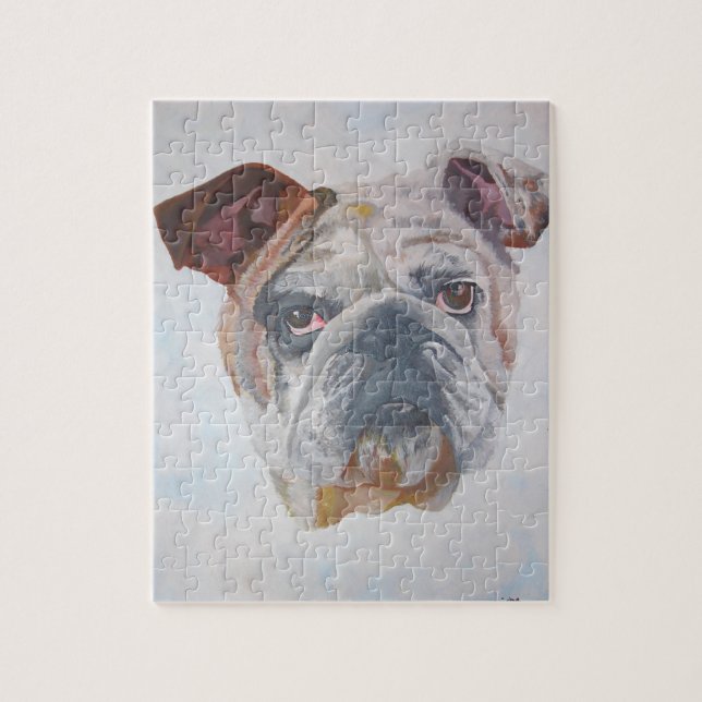 Quebra-cabeça Retrato artístico do Bulldog Americano (Vertical)