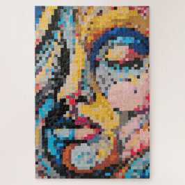 Quebra-cabeça Retrato Colorido de Arte em Pixel