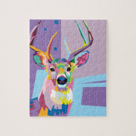 Quebra-cabeça Retrato Colorido de Pop Art Deer