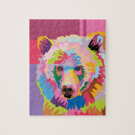 Quebra-cabeça Retrato colorido do Urso de Arte Pop