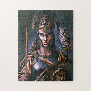 Quebra-cabeça Retrato Colorido "Lealdade feroz de Athena"
