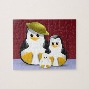 Quebra-cabeça Retrato da família dos pinguins