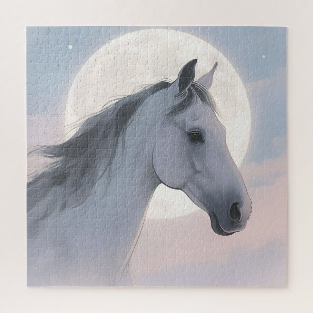 Quebra-cabeça Retrato da Lua do Cavalo Branco (Vertical)