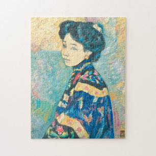 Quebra-cabeça Retrato da Mulher Japonesa (por Fujishima Takeji)
