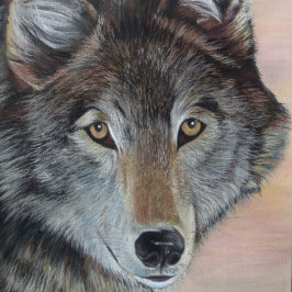 Quebra-cabeça retrato da vida selvagem de uma pintura de lobo ci