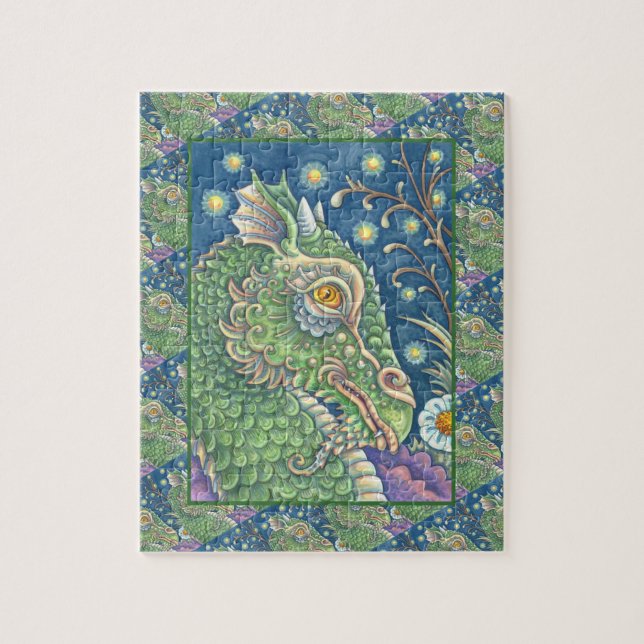 QUEBRA-CABEÇA RETRATO DE CABEÇA DO DRAGÃO MEDIEVAL, FANTASIA WHI (Vertical)