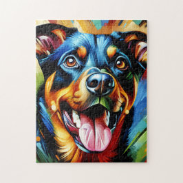 Quebra-cabeça Retrato de Cachorro Beauceron Impressão de Arte Ac