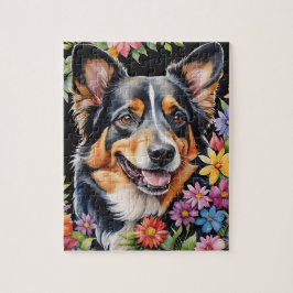 Quebra-cabeça Retrato de Cachorro de Montanha Bernês em Aquarela