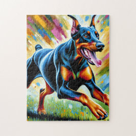 Quebra-cabeça Retrato de Cachorro Doberman Pinscher Impressão de