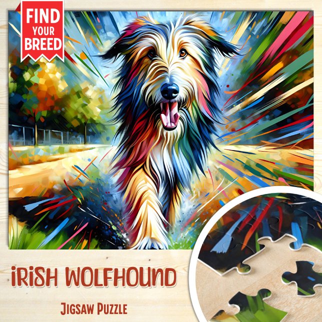 Quebra-cabeça Retrato de Cachorro Irish Wolfhound Impressão de A (Criador carregado)