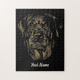 Quebra-cabeça Retrato de Cachorro Rottweiler