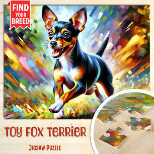 Quebra-cabeça Retrato de Cachorro Toy Fox Terrier Impressão de A