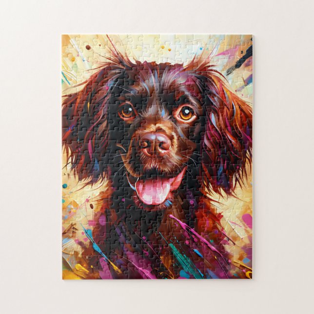 Quebra-cabeça Retrato de Cão Boykin Spaniel Impressão de Arte em (Vertical)