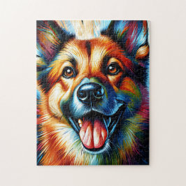 Quebra-cabeça Retrato de Cão Canaan Impressão de Arte Acrílica A