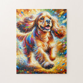 Quebra-cabeça Retrato de Cão Cocker Spaniel Impressão de Arte em