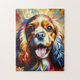 Quebra-cabeça Retrato de Cão Cocker Spaniel Impressão de Arte em