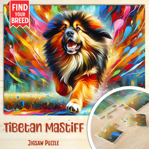 Quebra-cabeça Retrato de Cão Mastim Tibetano Impressão de Arte e