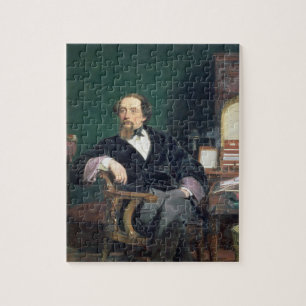 Quebra-cabeça Retrato de Charles Dickens (óleo em canvas)
