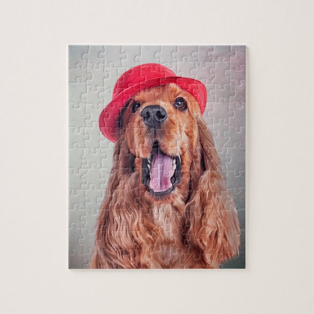 Quebra-cabeça Retrato de cocker spaniel do inglês do cão do (Vertical)