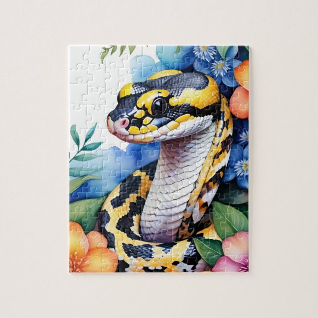 Quebra-cabeça Retrato de Estimação de Cobra Python Bola Família (Vertical)