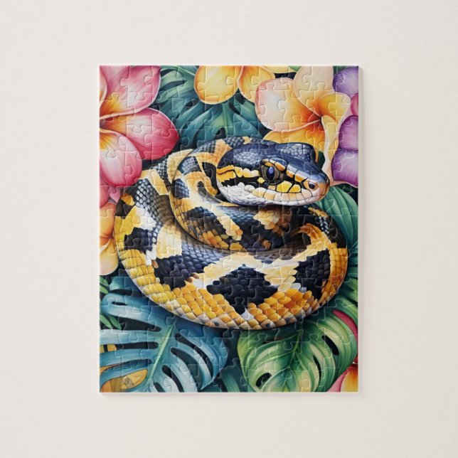 Quebra-cabeça Retrato de Estimação de Cobra Python Bola Família (Vertical)