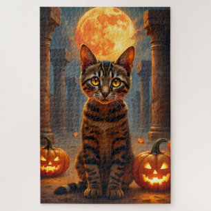Quebra-cabeça Retrato de Gato Abissínio no Templo Assombrado no