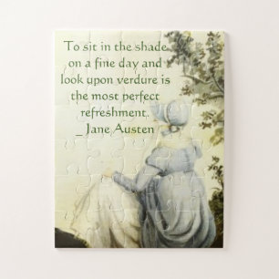 Quebra-cabeça Retrato de Jane Austen +aspas