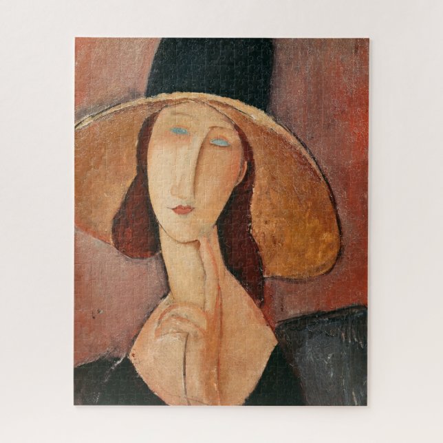 Quebra-cabeça Retrato de Jeanne Hebuterne em um chapéu grande (Vertical)