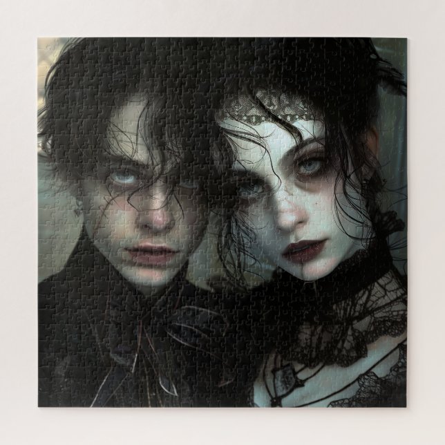 Quebra-cabeça Retrato de jovem casal gótico (Vertical)
