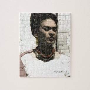 Quebra-cabeça Retrato de matéria têxtil de Frida Kahlo