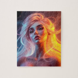Quebra-cabeça Retrato de Mulher Brilhante - Arte Fantástica Vibr