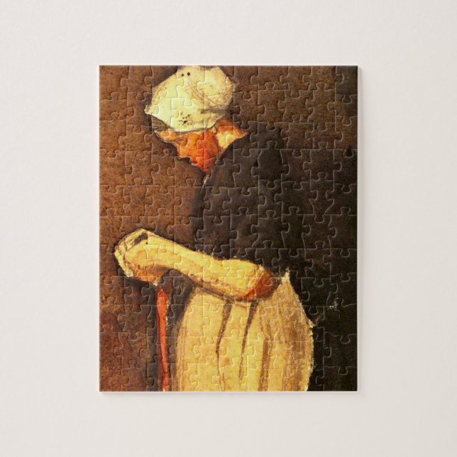 Quebra-cabeça Retrato de Mulher de Scheveningen por Vincent van  (Vertical)