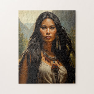 Quebra-cabeça Retrato de Mulher Indígena Americana