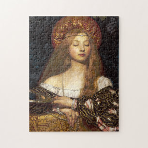 Quebra-cabeça Retrato de Mulher - Pintura Pré-Raphaelite de Bela