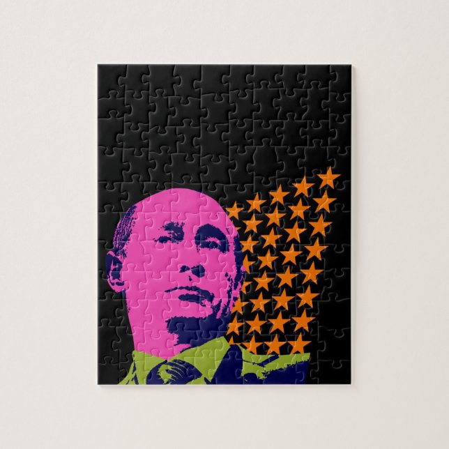Quebra-cabeça Retrato de Pop de Arte Putin Rosa (Vertical)