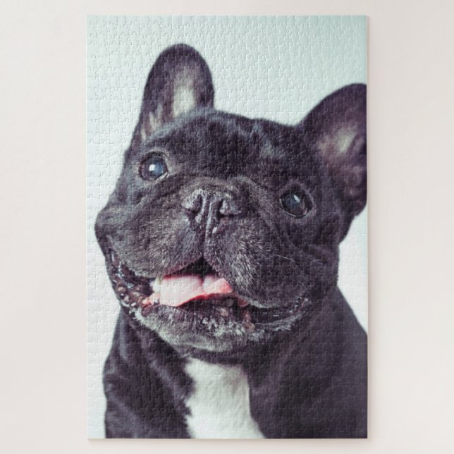 Quebra-cabeça Retrato de um Bulldog Francês Feliz (Vertical)