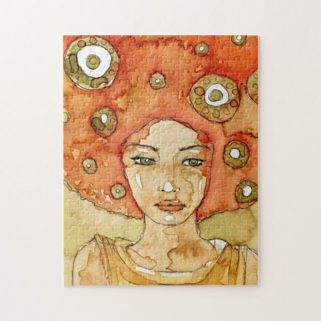 Quebra-cabeça Retrato de uma menina bonita (Vertical)