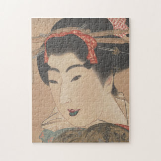 Quebra-cabeça Retrato de uma Mulher com Leque Branco – Japão Ant