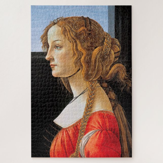 Quebra-cabeça Retrato de uma Senhora, Sandro Botticelli (Vertical)