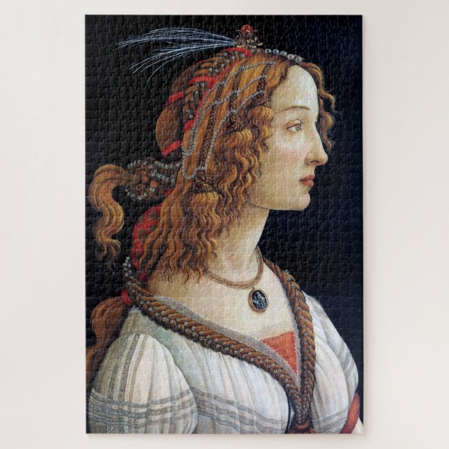 Quebra-cabeça Retrato de uma Senhora, Sandro Botticelli (Vertical)