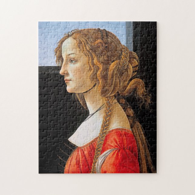 Quebra-cabeça Retrato de uma Senhora, Sandro Botticelli (Vertical)