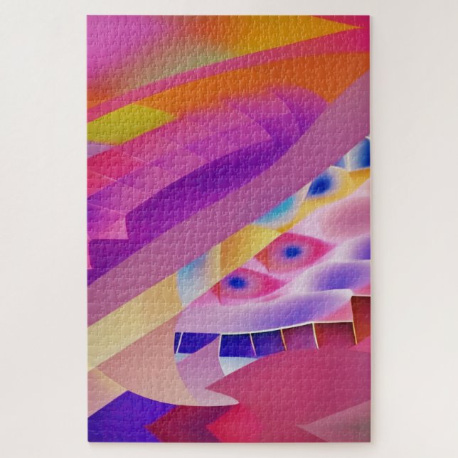 Quebra-cabeça Retrato de Wombott - Arte Abstrata de Ken Gage (Vertical)