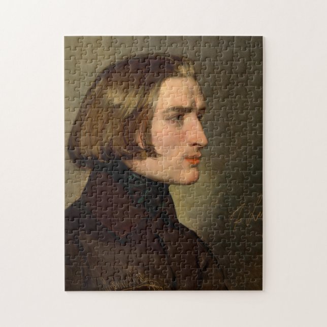 Quebra-cabeça Retrato do compositor Franz Liszt, 1838 (Vertical)