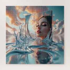 Quebra-cabeça Retrato do Espelho Surreal de Água — Rebordo da fa