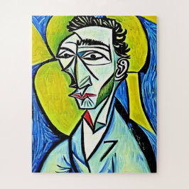 Quebra-cabeça Retrato do Homem de Arte abstrato Amarelo e Azul