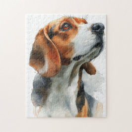 Quebra-cabeça retrato em aquarela de Beagle