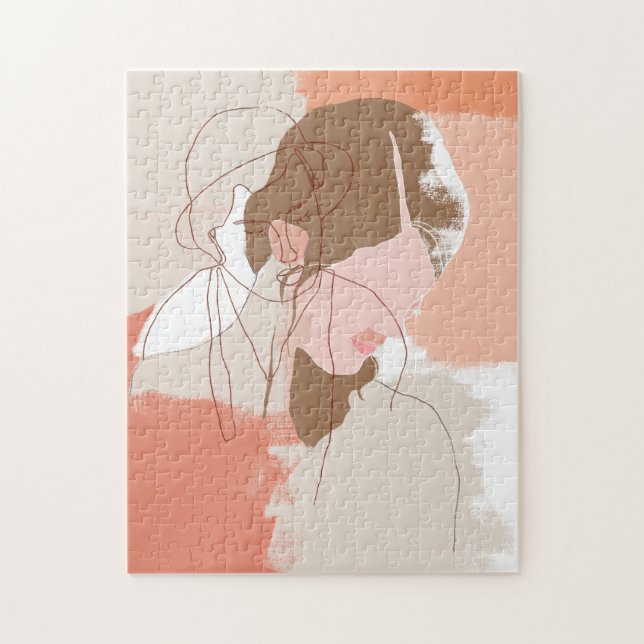 Quebra-cabeça Retrato feminino Pintado (Vertical)